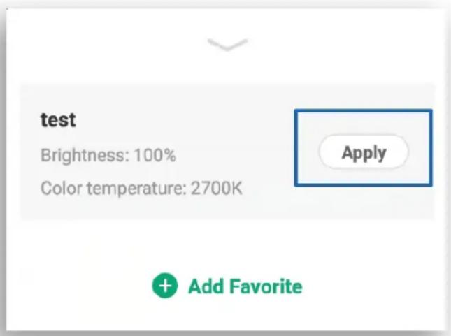 test Brightness: 100% Color temperature: 2700K Apply + Add Favorite