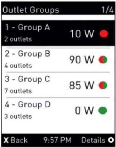 Raritan Dominion PX3-5146R - To show an outlet group's information: - 1