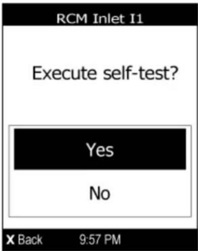 RCM Inlet I1 Execute self-test? Yes No X Back 9:57 PM