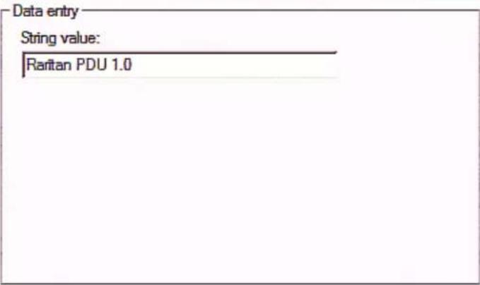 Data entry String value: Raritan PDU 1.0
