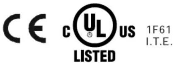 CE cUL us 1F61 LISTED I.T.E.