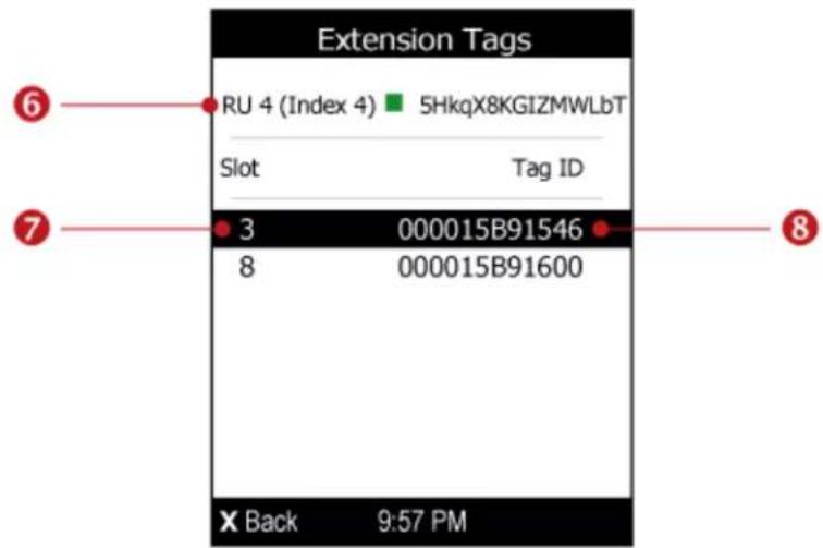Extension Tags RU 4 (Index 4) 5HkqX8KGIZMWLbT Slot Tag ID 3 000015B91546 8 000015B91600 Back 9:57 PM