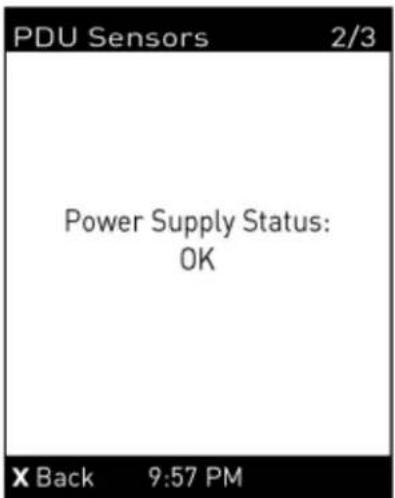 PDU Sensors 2/3 Power Supply Status: OK X Back 9:57 PM