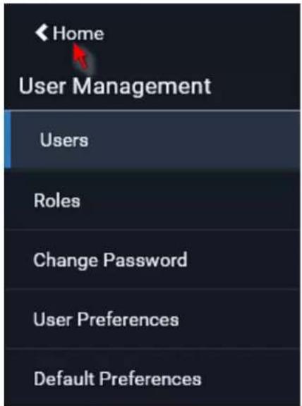 Home User Management Users Roles Change Password User Preferences Default Preferences