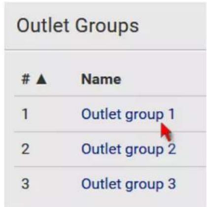 Outlet Groups ▲ Name 1 Outlet group 1 2 Outlet group 2 3 Outlet group 3
