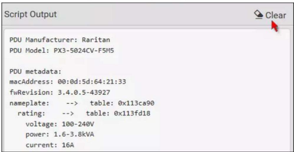 Script Output PDU Manufacturer: Raritan PDU Model: PX3-5024CV-F5M5 PDU metadata: macAddress: 00:0d:5d:64:21:33 fwRevision: 3.4.0.5-43927 nameplate: --> table: 0x113ca90 rating: --> table: 0x113fd18 voltage: 100-240V power: 1.6-3.8kVA current: 16A