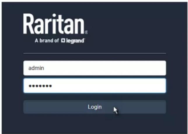 Raritan® A brand of □ legrand admin Login