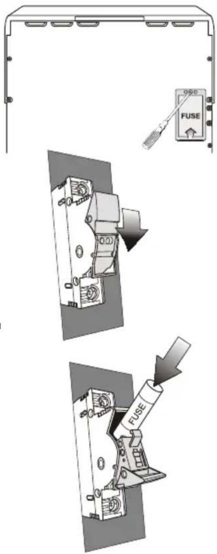 Diagram illustrating fuse application steps with labeled components and directional arrows