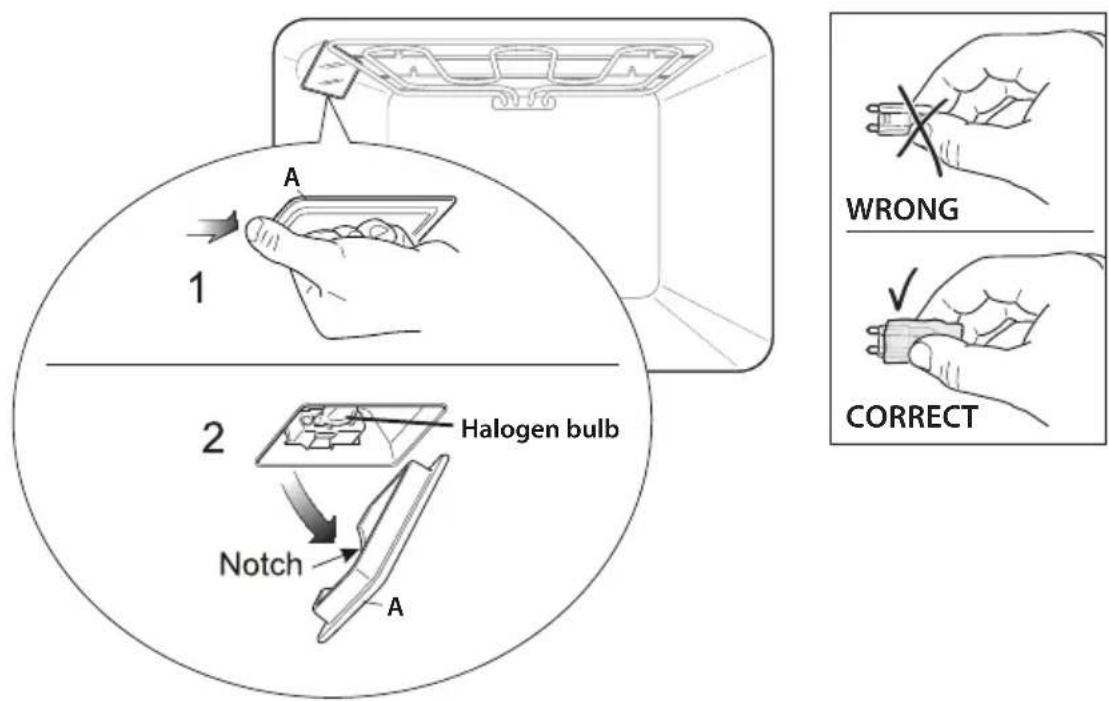 A 1 2 Halogen bulb Notch A WRONG CORRECT