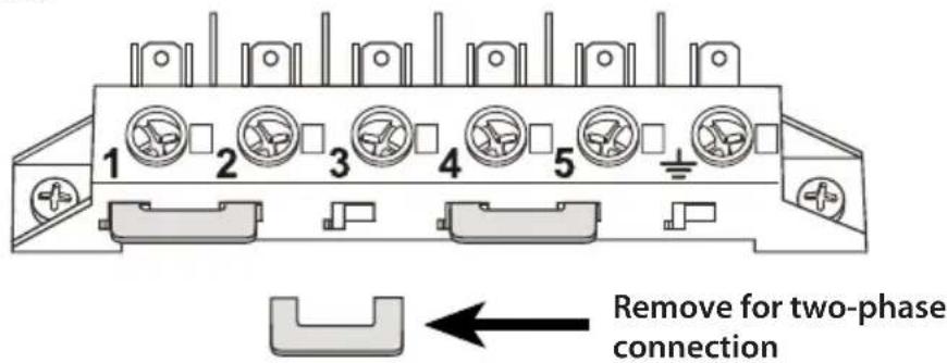 1 2 3 4 5 Remove for two-phase connection