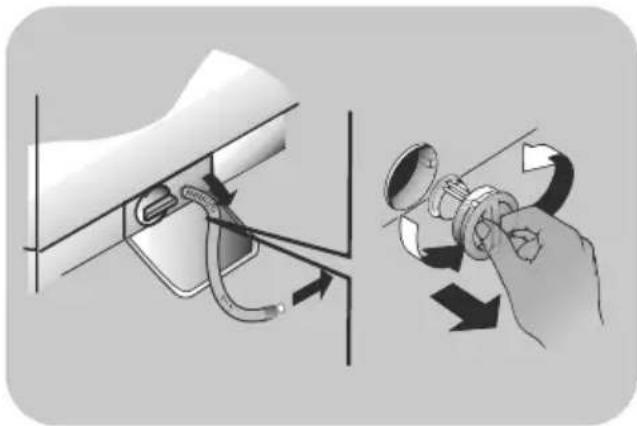 Illustration showing a hand holding a magnifying glass connected to a cable, with arrows indicating motion (no text or symbols)