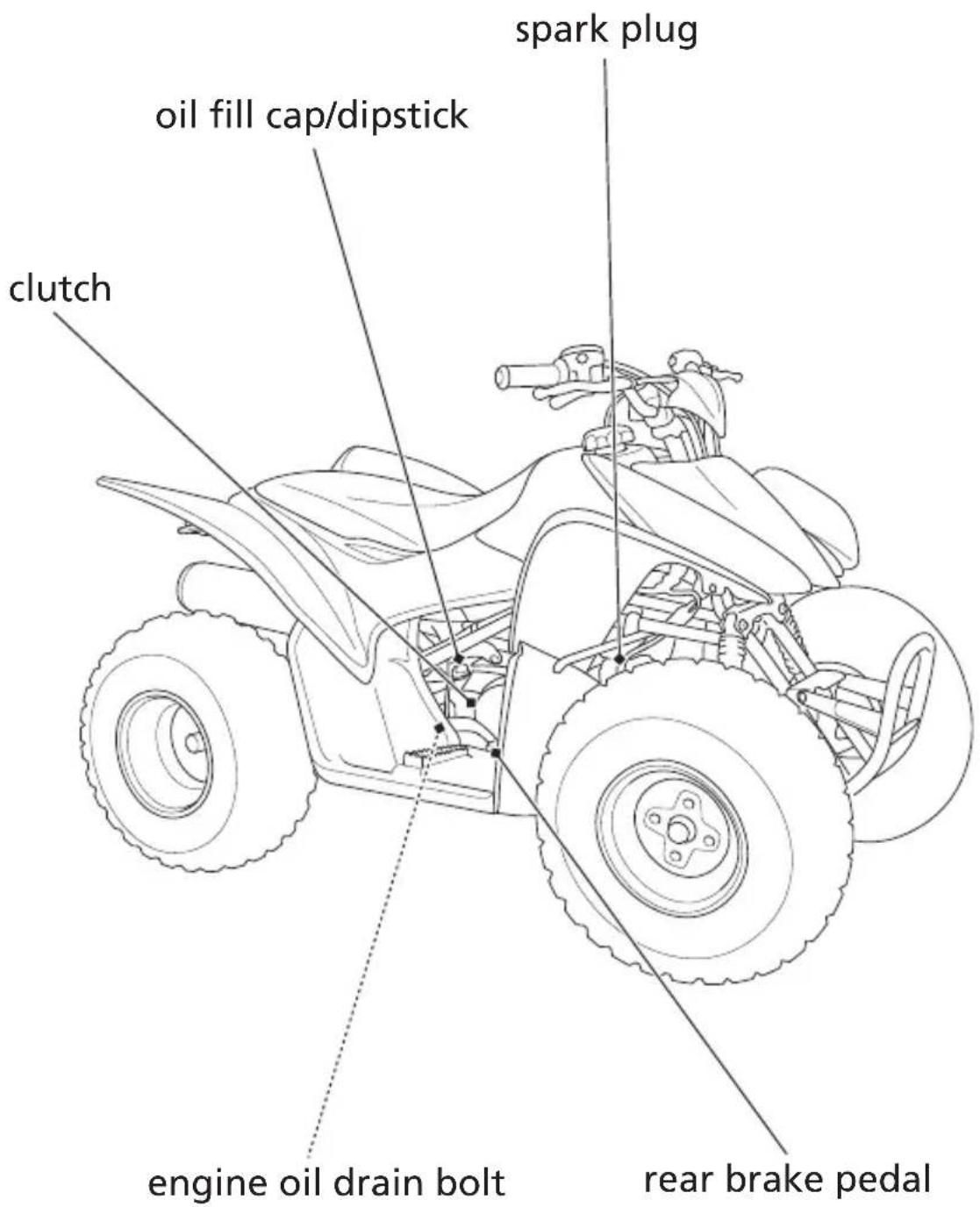 Honda TRX90X (2017) - Maintenance Component Locations - 1