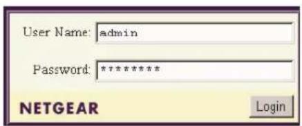 User Name: admin Password: ******** NETGEAR Login