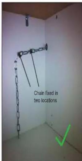 Chain fixed in two locations