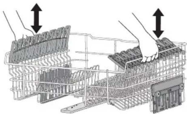 WESTINGHOUSE WSF6605WR - Follow these steps to move the upper basket to the upper position: - 1