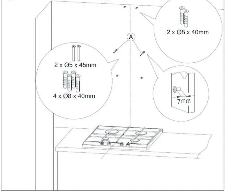 2 x Ø5 x 45mm 4 x Ø8 x 40mm 2 x Ø8 x 40mm 7mm