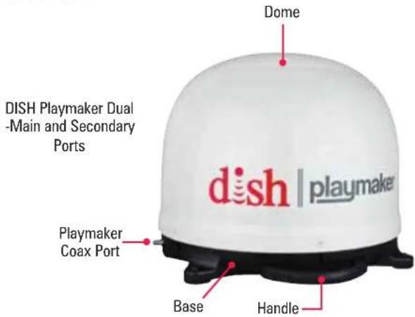 DOME DISH Playmaker Dual -Main and Secondary Ports dish | playmaker Playmaker Coax Port Base Handle