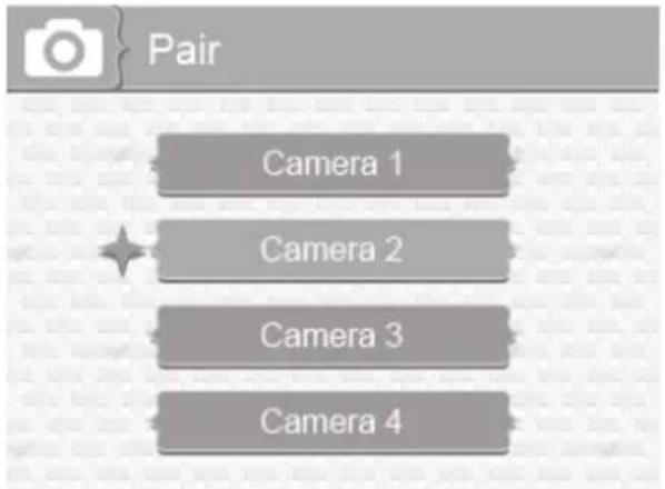 Pair Camera 1 Camera 2 Camera 3 Camera 4