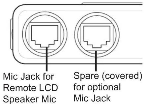 Mic Jack for Remote LCD Speaker Mic Spare (covered) for optional Mic Jack