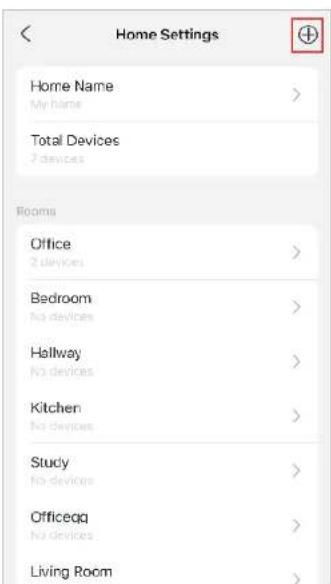 Home Settings Home Name My Name > Total Devices 7 devices Rooms Office 2 devices > Bedroom No devices > Hallway No devices > Kitchen No devices > Study No devices > Officeqq No devices > Living Room >