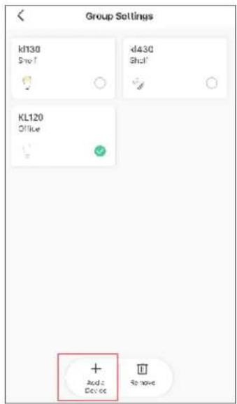 Group Settings k130 Sho-1 d430 Sho-1 KL120 Office + Audio Device Remove