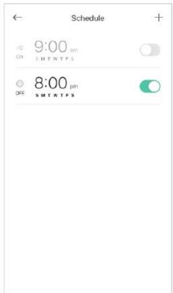 Schedule 9:00 pm On SMTWTF5 8:00 pm OFF SMTWTF5