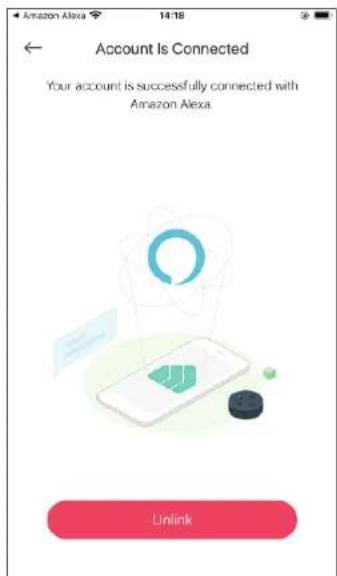 Account Is Connected Your account is successfully connected with Amazon Alexa Unlink