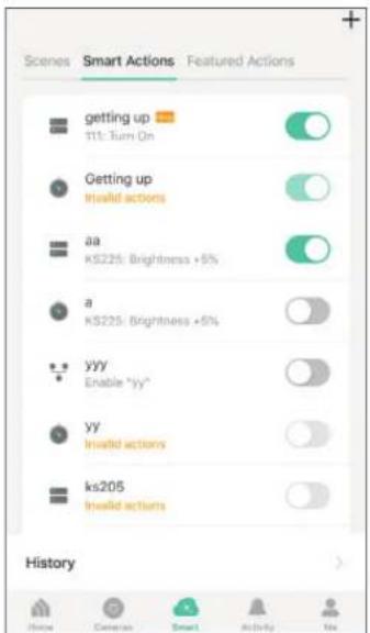 Getting up T11: Turn On Getting up Invalid actions aa KS225: Brightness +5% a KS225: Brightness +5% yyy Enable "yy" yy Invalid actions ks205 Invalid actions History