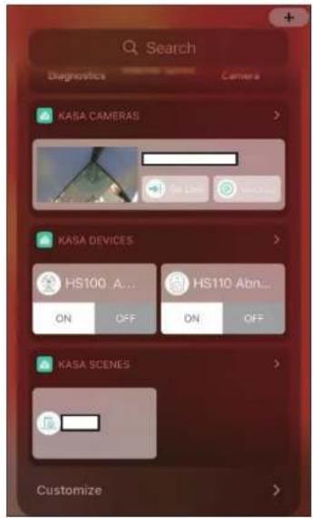 Search Diagnostics Camera KASA CAMERAS KASA DEVICES HS100 A... HS110 Abn... ON OFF ON OFF KASA SCENES Customize