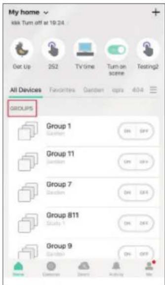 My home kik Turn off at 19:24 Get Up 252 TV time Turn on Testing? All Devices Favorites Garden cps 404 GROUPS Group 1 Garden ON OFF Group 11 Garden ON OFF Group 7 Garden ON OFF Group 811 Study 1 ON OFF Group 9 Garden ON OFF Commerce Desert Airbnb Me