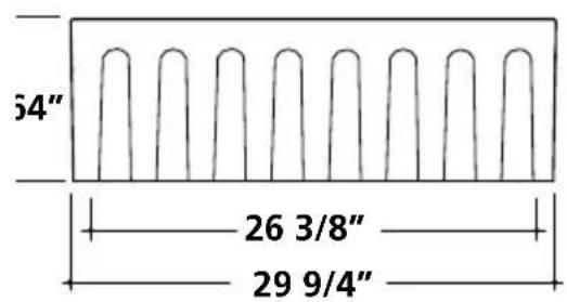 54" 26 3/8" 29 9/4"