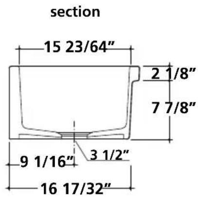 section 15 23/64" 2 1/8" 7 7/8" 9 1/16" 3 1/2" 16 17/32"