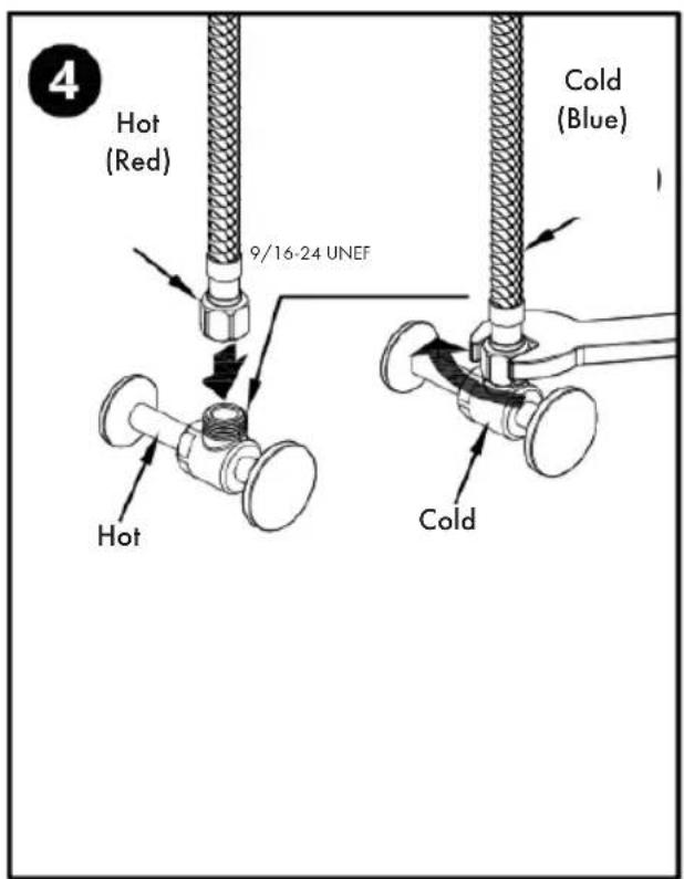 Hot (Red) 9/16-24 UNEF Cold (Blue) Hot Cold