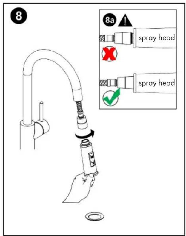 8 8a !! spray head X spray head ✓