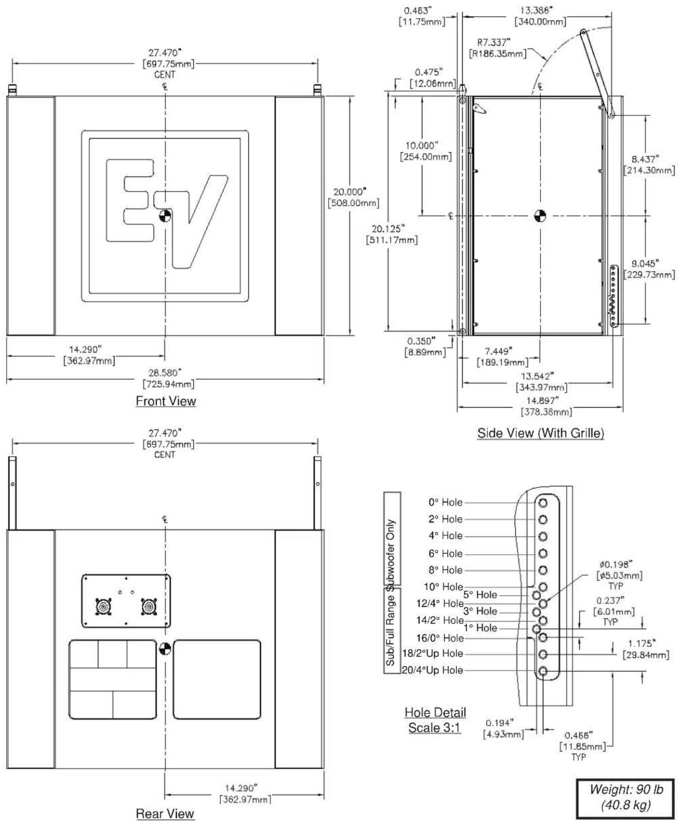 ELECTRO-VOICE XLD291-FG - XLVC Enclosure Rigging Hardware Details - 9