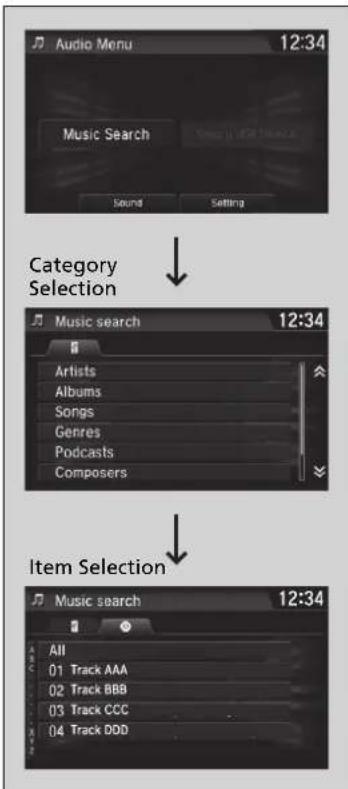 Honda Clarity Electric (2018) - How to Select a Song from the Music Search List - 1