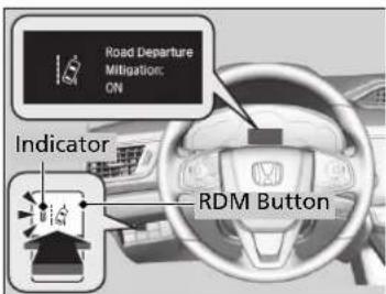 Road Departure Mitigation: ON Indicator RDM Button
