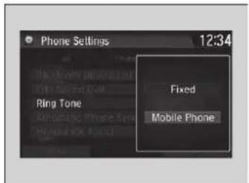 Phone Settings 12:34 Fixed Mobile Phone