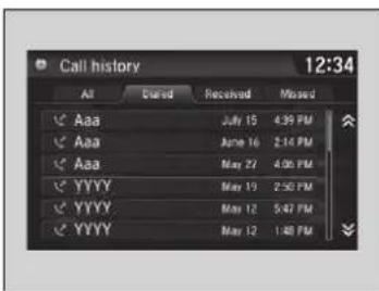 Call history 12:34 All Dated Received Missued Aaa July 15 4:39 PM Aaa June 16 2:14 PM Aaa May 27 4:06 PM YYYY May 19 2:50 PM YYYY May 12 5:47 PM YYYY May 12 1:48 PM