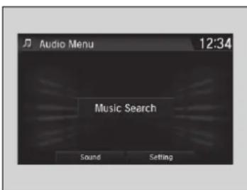 Audio Menu 12:34 Music Search Sound Setting