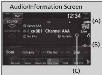 Audio/Information Screen 12:34 Source Genre AAA Ch001 Channel AAA No Info Live Scan Category Channel Stop Stop C (C)