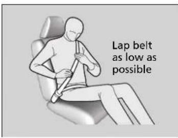 Lap belt as low as possible