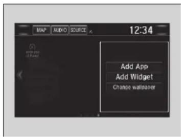 MAP AUDIO SOURCE 12:34 Add App Add Widget Change wallpaper