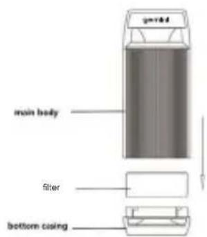 main body filter bottom casing