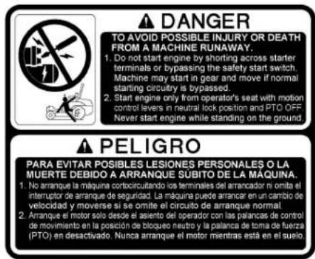 KUBOTA ZD1011-48 - DANGER, WARNING AND CAUTION LABELS - 9