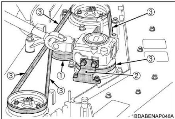 Technical diagram of a mechanical assembly with numbered components and reference number