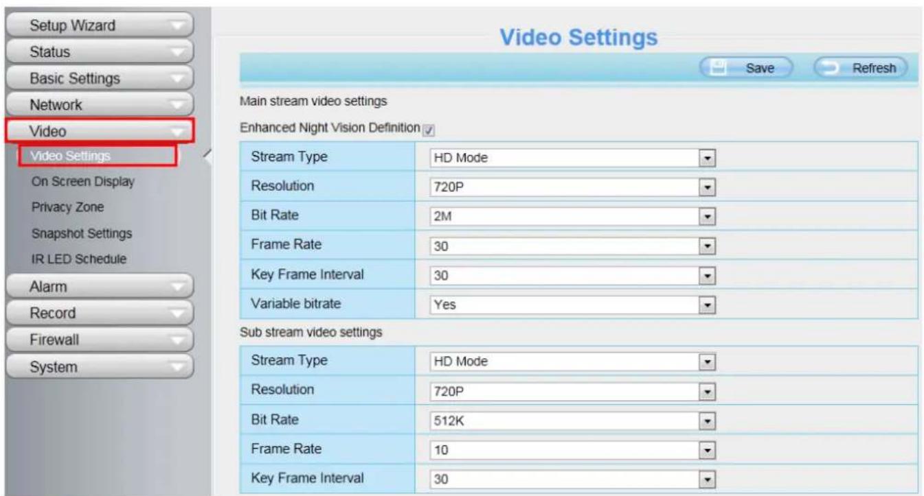 FOSCAM QJ2 - Video Settings - 1