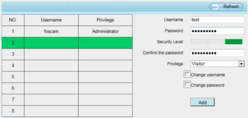 FOSCAM QJ2 - How to add account? - 1