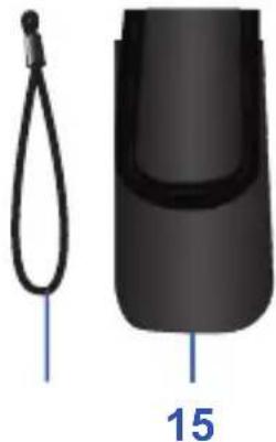 Two black objects: a hanging hook and a cylindrical container, both with blue vertical lines indicating measurement points (no text or symbols present)