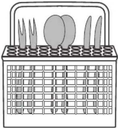 MIDEA MDWB1BL - Loading the cutlery basket - 1